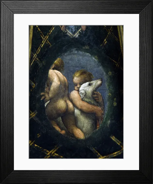 Framed Print : Putti Correggio (1489 94-1534 Italian). Pinacoteca Sabauda, Torino, Italy