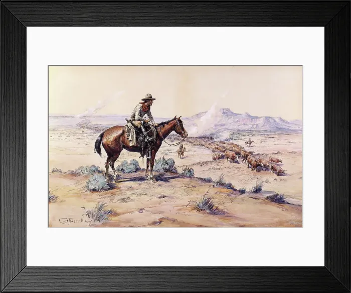 Framed Print : The Trail Boss by Russell Framed Print : The Trail Boss by Russell