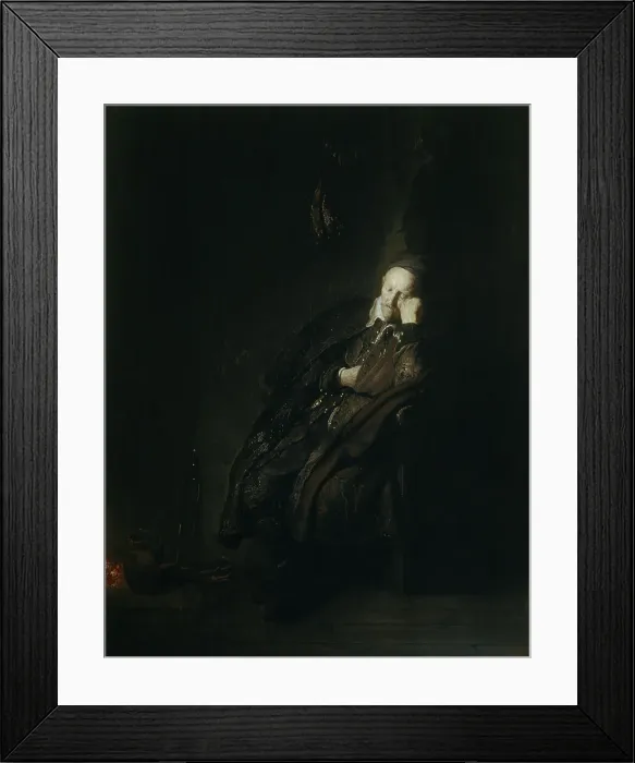 Framed Print : Portrait of an Old Man Sleeping by Rembrandt Framed Print : Portrait of an Old Man Sleeping by Rembrandt
