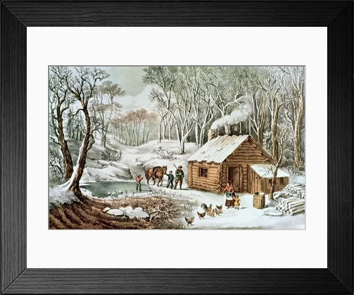 Framed Print : Home in the Wilderness by Currier and Ives Framed Print : Home in the Wilderness by Currier and Ives
