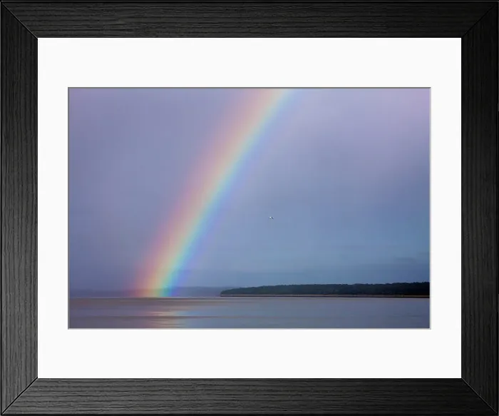 Framed Print : Storm and Rainbow over False Bay