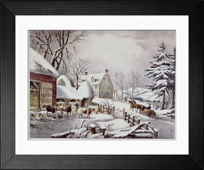 Framed Print : Winter Morning by Currier & Ives
