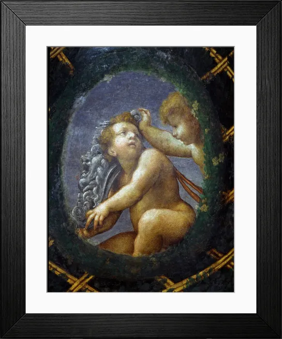 Framed Print : Putti Correggio (1489 94-1534 Italian). Pinacoteca Sabauda, Torino, Italy