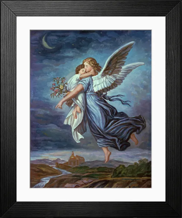 Framed Print : The Guardian Angel by Von Kaulbach Framed Print : The Guardian Angel by Von Kaulbach