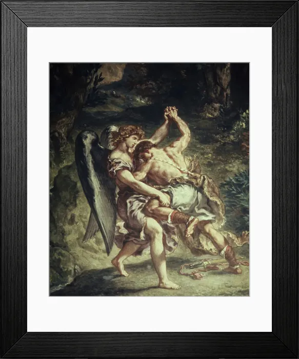 Framed Print : Jacob Wrestles with the Angel by Delacroix Framed Print : Jacob Wrestles with the Angel by Delacroix