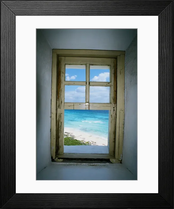 Framed Print : Beach viewed from a window of a lighthouse, Punta Celarain Lighthouse, Cozumel, Mexico Framed Print : Beach viewed from a window of a lighthouse, Punta Celarain Lighthouse, Cozumel, Mexico