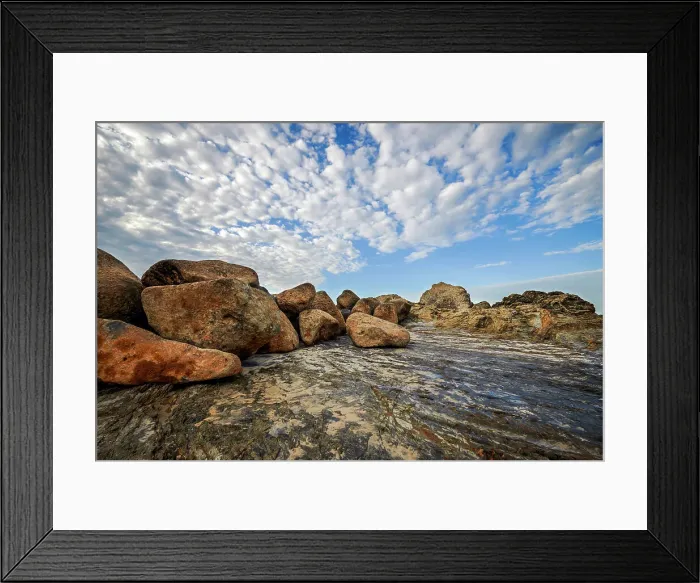 Framed Print : Boulders on the beach Framed Print : Boulders on the beach