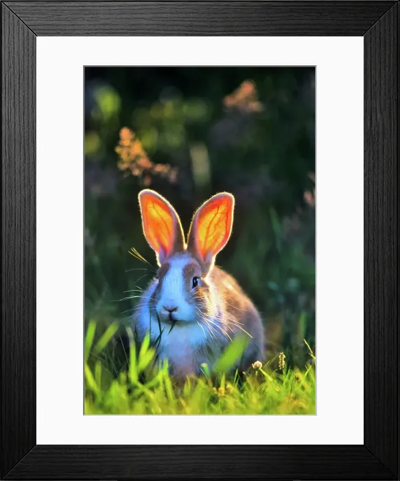 Framed Print : Canada, Vancouver island, Rabbit sitting in grass Framed Print : Canada, Vancouver island, Rabbit sitting in grass