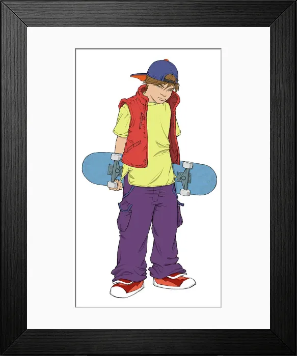 Framed Print : Skateboarder boy Framed Print : Skateboarder boy