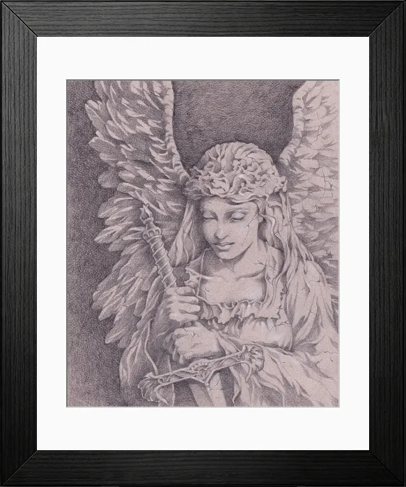 Framed Print : Stone angel with sword Framed Print : Stone angel with sword