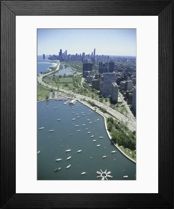 Framed Print : Diversey & Belmont Harbors, Chicago, Illinois, USA Framed Print : Diversey & Belmont Harbors, Chicago, Illinois, USA