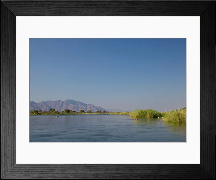 Framed Print : View of the Zambezi River and the Zambezi Escarpment. Lower Zambezi National Park. Zambia Framed Print : View of the Zambezi River and the Zambezi Escarpment. Lower Zambezi National Park. Zambia