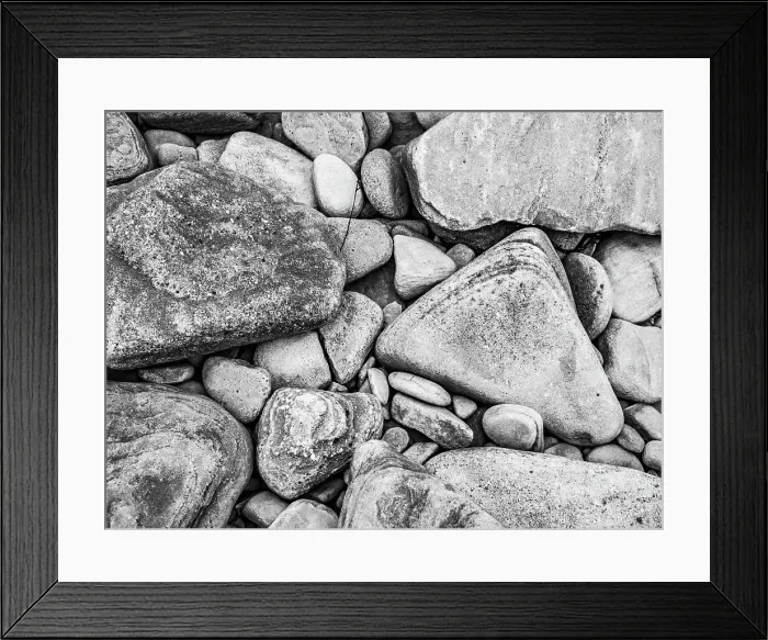 Framed Print : Beach Rocks Beach Rocks On Pebble Island Black & White Framed Print : Beach Rocks Beach Rocks On Pebble Island Black & White