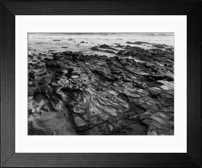 Framed Print : Rugged coastline - B&W Framed Print : Rugged coastline - B&W