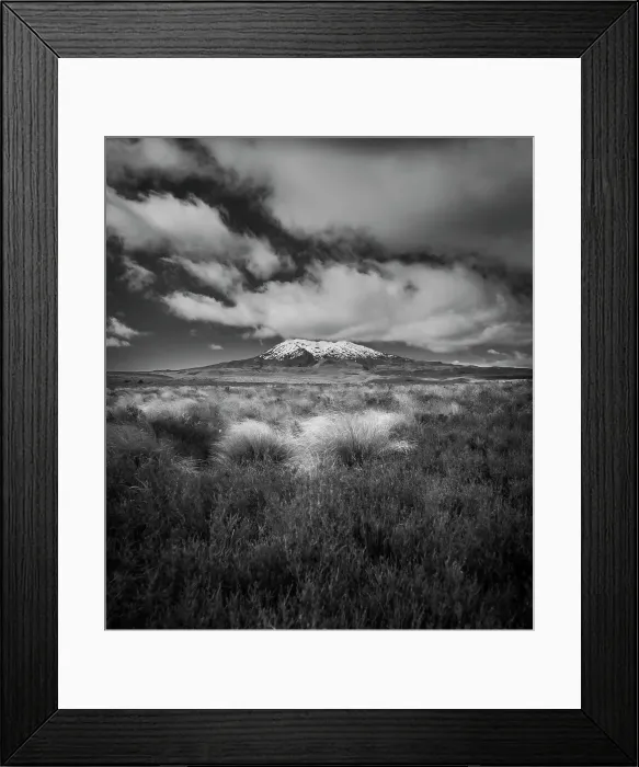 Framed Print : Mount Ruapehu - B&W Framed Print : Mount Ruapehu - B&W