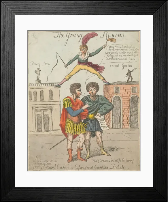 Framed Print : Young Roscius Print J B. 1804 Hand-colored Etching