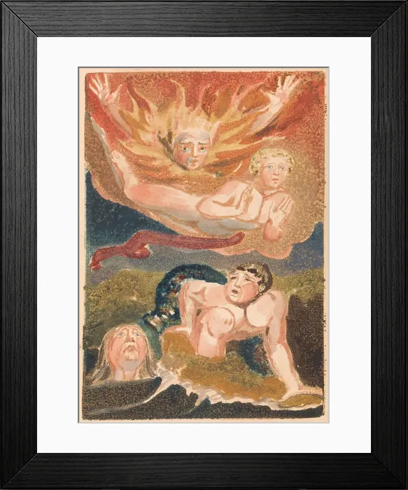 Framed Print : First Book Urizen Plate 22 Bentley 24 Print William Blake Framed Print : First Book Urizen Plate 22 Bentley 24 Print William Blake