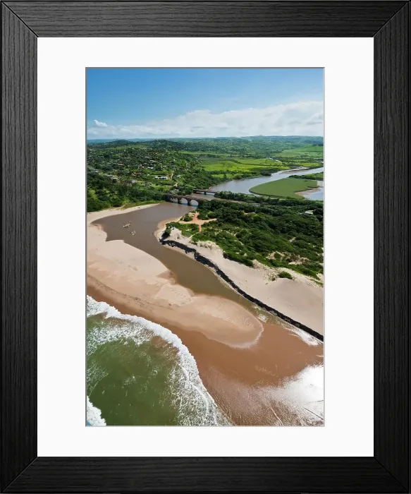 Framed Print : Aerial view of Msimbazi River Estuary at Karridene Framed Print : Aerial view of Msimbazi River Estuary at Karridene