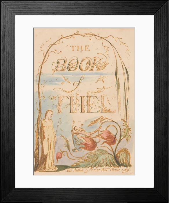 Framed Print : Book Thel Plate 2 Title Page Print William Blake