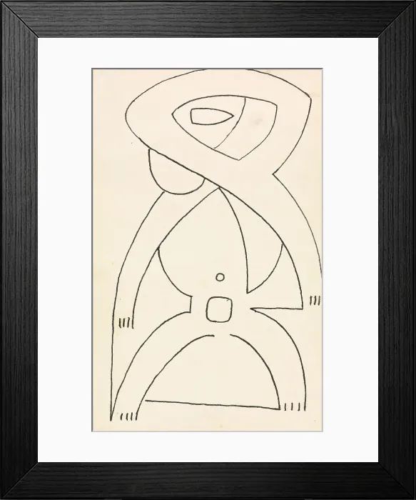 Framed Print : Figure Study Relief Design Henri Gaudier-Brzeska