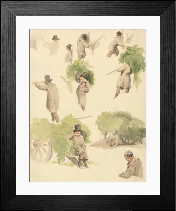 Framed Print : Carting Hops Studies Robert Hills 1769-1844 Framed Print : Carting Hops Studies Robert Hills 1769-1844