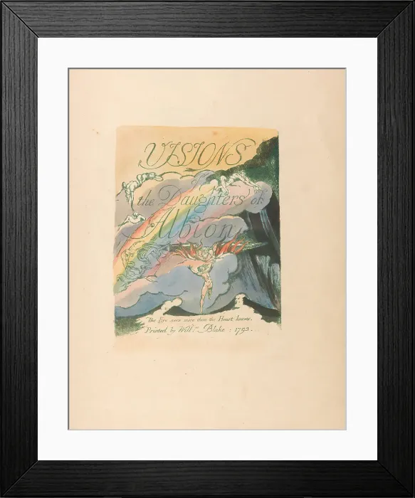 Framed Print : Visions Daughters Albion Plate 2 Title Page William Blake Framed Print : Visions Daughters Albion Plate 2 Title Page William Blake