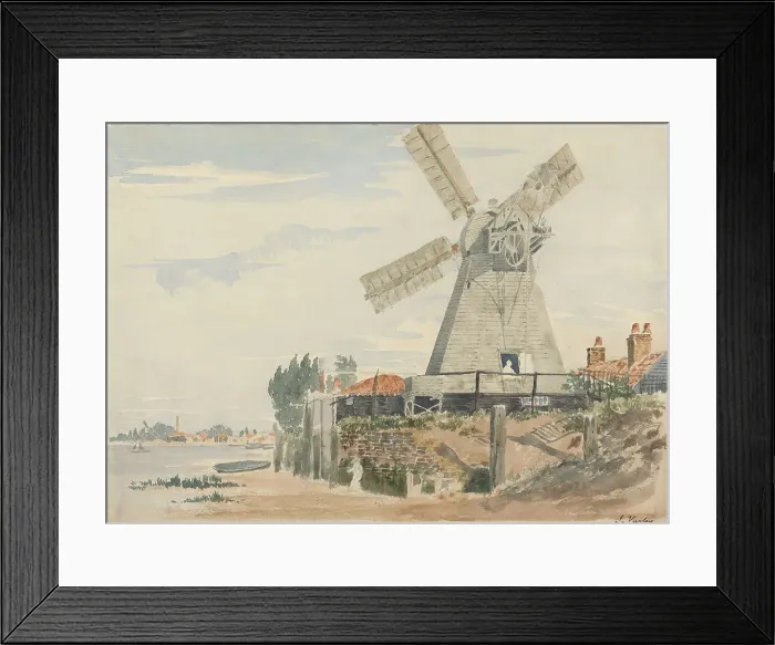Framed Print : Old Mill Battersea Formerly John Varley 1778-1842 Framed Print : Old Mill Battersea Formerly John Varley 1778-1842