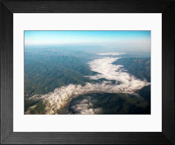 Framed Print : Aerial view of mist in the Tugela River Valley Framed Print : Aerial view of mist in the Tugela River Valley