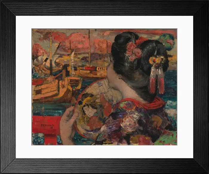 Framed Print : Balcony Yokohama Edward Atkinson Hornel 1864-1933 Framed Print : Balcony Yokohama Edward Atkinson Hornel 1864-1933