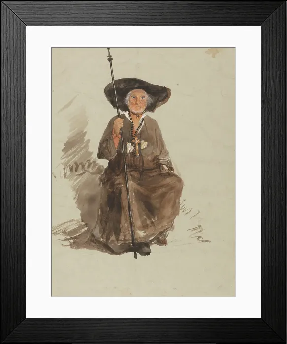 Framed Print : Study Pilgrim Attributed Samuel Palmer 1805-1881 Framed Print : Study Pilgrim Attributed Samuel Palmer 1805-1881