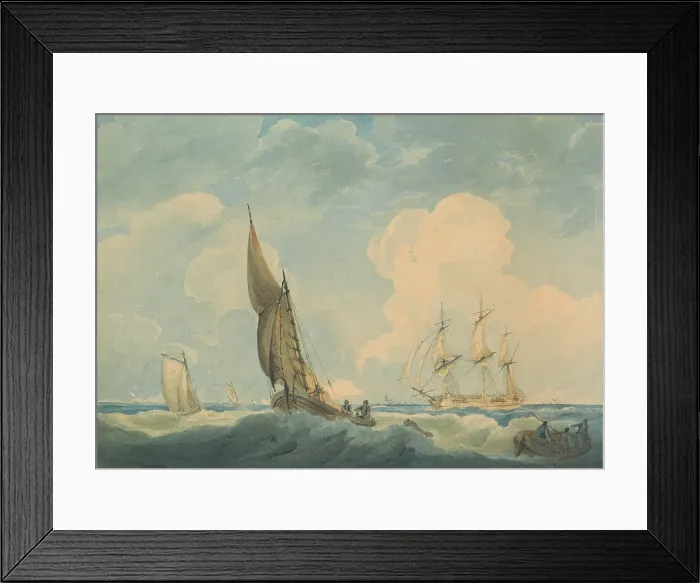 Framed Print : Shipping Choppy Sea Follower William Owen 1769-1825 Framed Print : Shipping Choppy Sea Follower William Owen 1769-1825