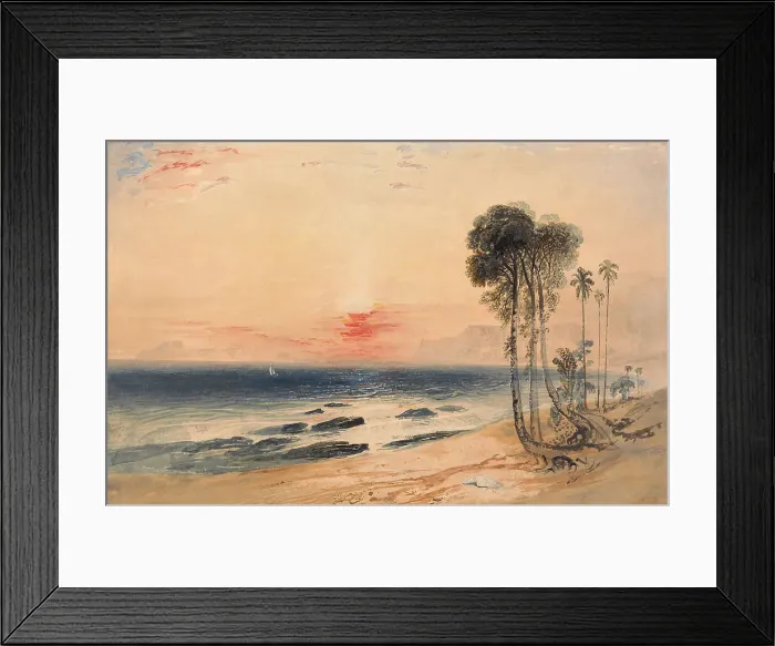 Framed Print : Tropical Coast Sunset John Martin 1789-1854 Framed Print : Tropical Coast Sunset John Martin 1789-1854