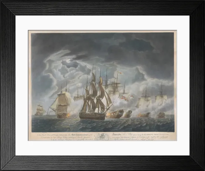 Framed Print : Majesty's Ship Glatton Attacking French Squadron