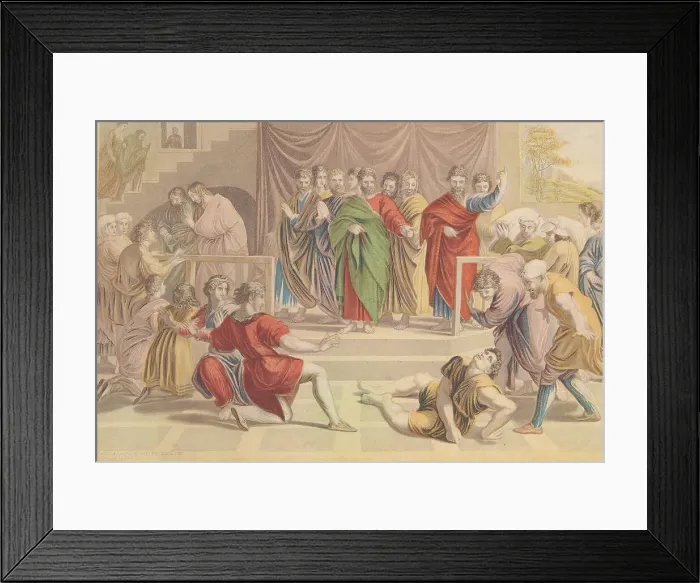 Framed Print : Death Ananias George Baxter 1804-1867 British Framed Print : Death Ananias George Baxter 1804-1867 British