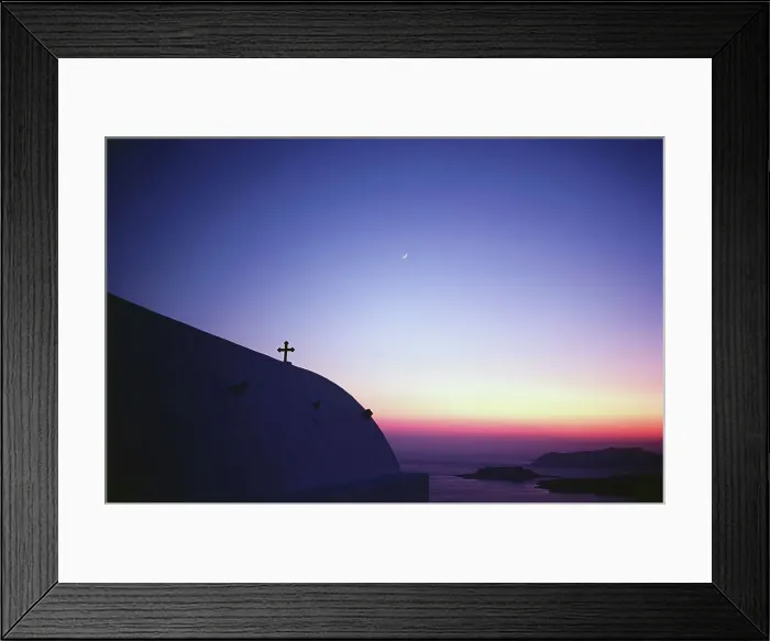 Framed Print : Church at sunset, Santorini, Greece Framed Print : Church at sunset, Santorini, Greece