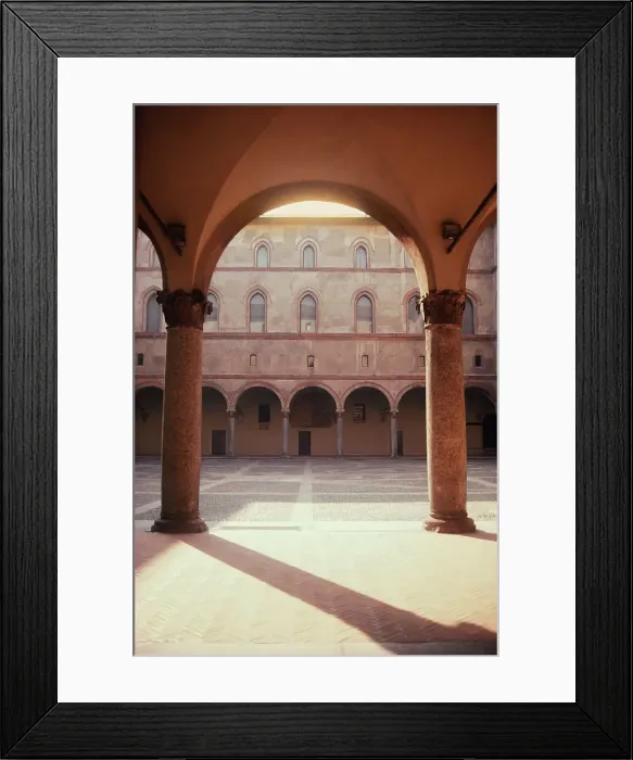 Framed Print : Courtyard of a castle, Castello Sforzesco Framed Print : Courtyard of a castle, Castello Sforzesco