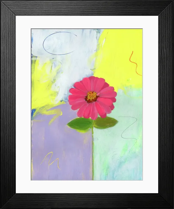 Framed Print : Pink Zinnia 2003 Patricia Brown (20th C) Framed Print : Pink Zinnia 2003 Patricia Brown (20th C)