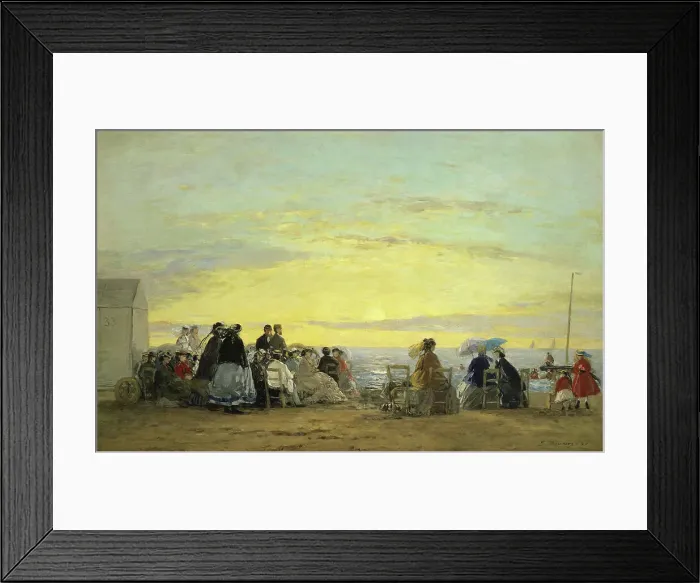 Framed Print : On the Beach, Sunset...by Eugene Louis Boudin Framed Print : On the Beach, Sunset...by Eugene Louis Boudin