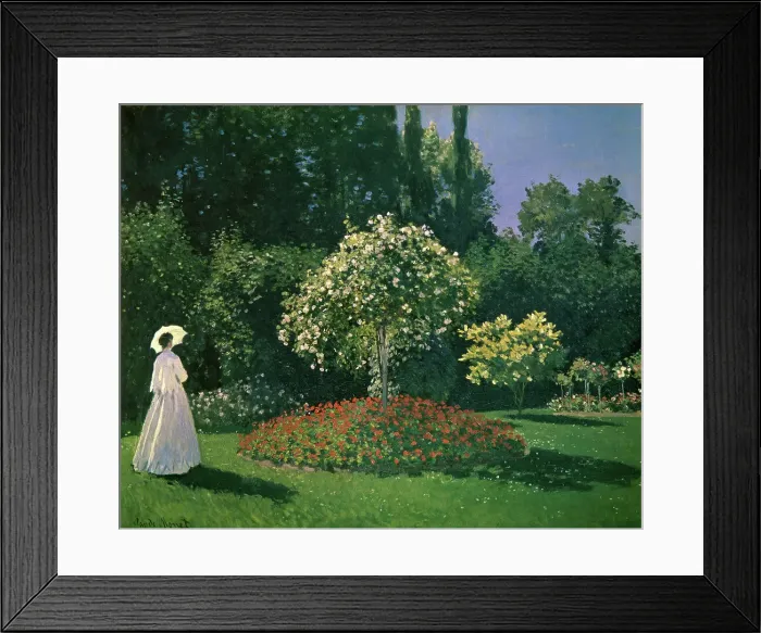 Framed Print : Woman in a Garden by Claude Monet