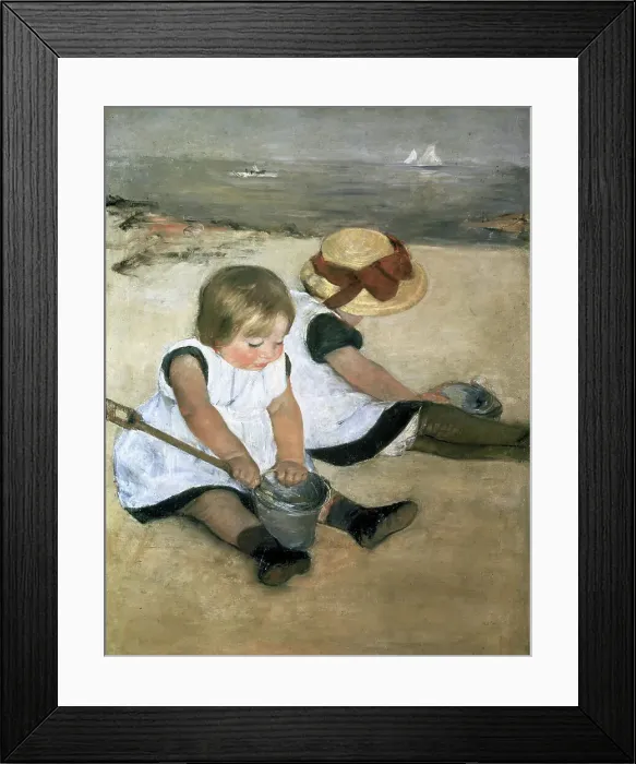 Framed Print : Children on the Beach by Cassatt