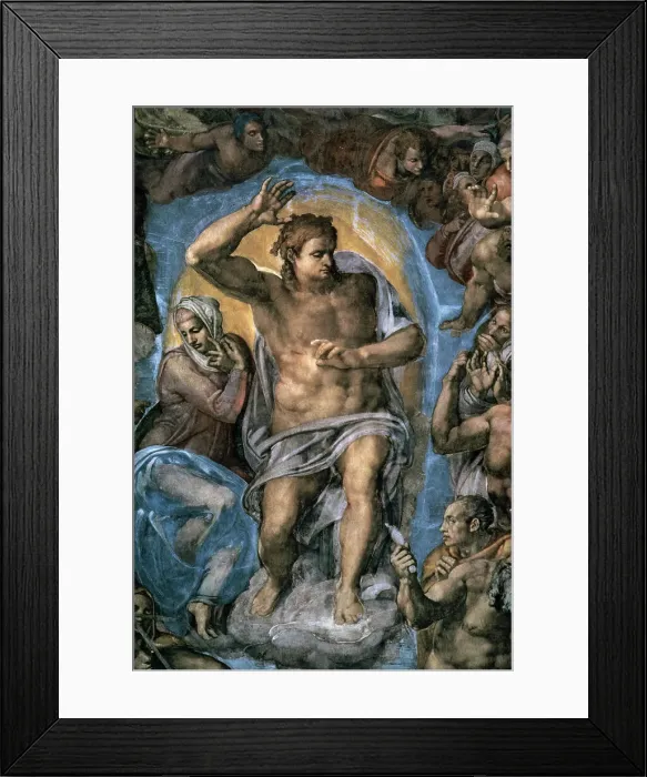 Framed Print : The Virgin Trying to Intercede with Christ by Michelangelo Framed Print : The Virgin Trying to Intercede with Christ by Michelangelo