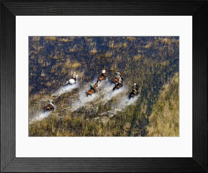 Framed Print : Horseback riding safari with African Horseback Safaris. Okavango Delta. Botswana Framed Print : Horseback riding safari with African Horseback Safaris. Okavango Delta. Botswana