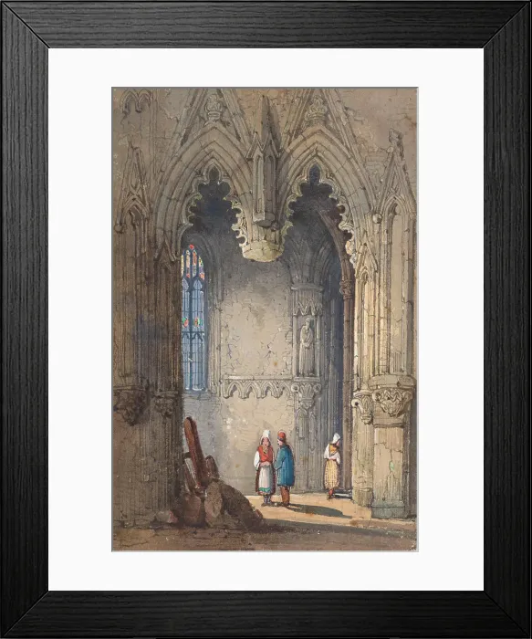 Framed Print : Church St. Laurent Rouen John Skinner Prout 1806-1876