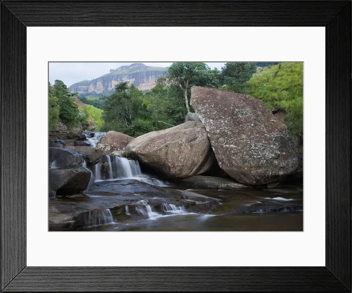 Framed Print : Riverine scene. Cascades. Royal Natal National Park Framed Print : Riverine scene. Cascades. Royal Natal National Park