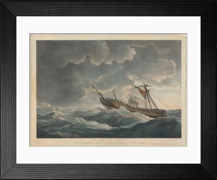 Framed Print : Essex East Indiaman Morning Storm Signal Distress