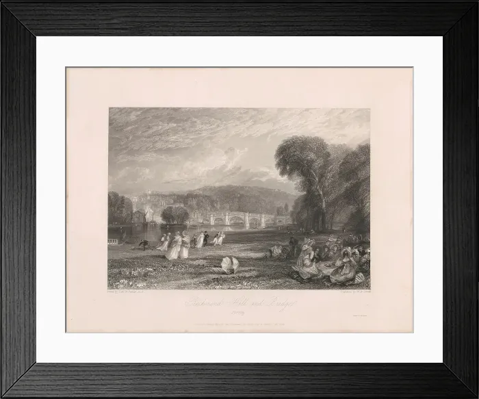 Framed Print : Richmond Hill Bridge W R Smith Active 1819-1851 Framed Print : Richmond Hill Bridge W R Smith Active 1819-1851