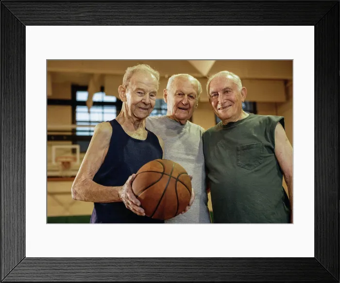 Framed Print : Elderly men playing basketball Framed Print : Elderly men playing basketball