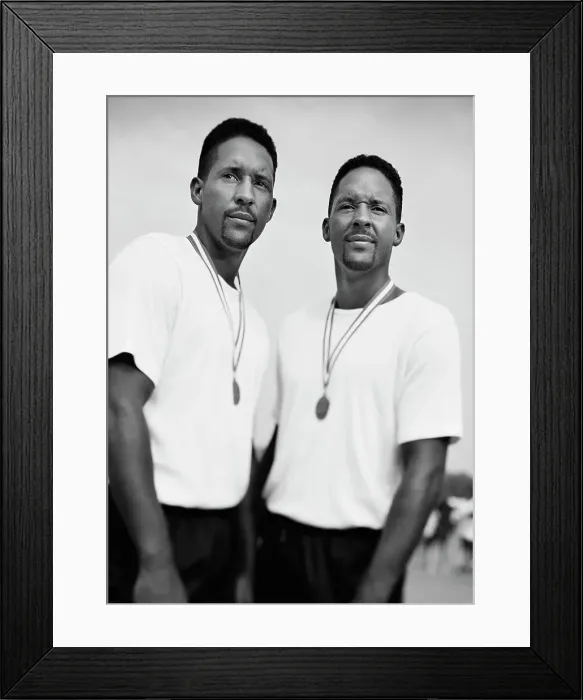Framed Print : BLD002843. Male twins with medals Framed Print : BLD002843. Male twins with medals