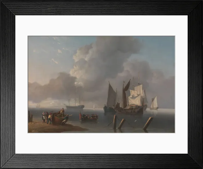 Framed Print : Warships Lying Offshore Commanding Admiral Rowed Out Framed Print : Warships Lying Offshore Commanding Admiral Rowed Out