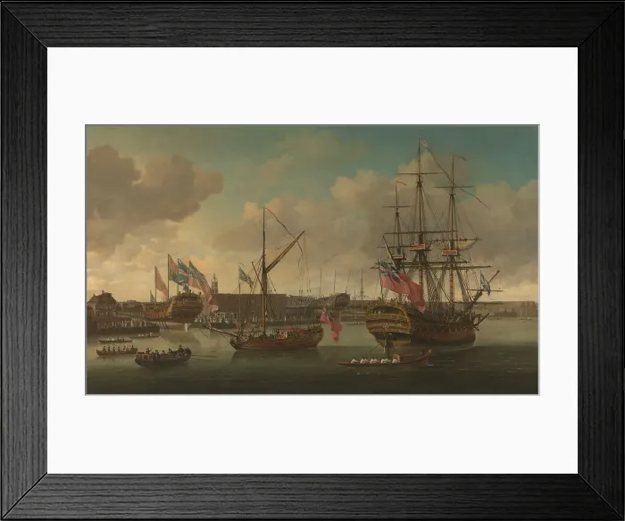 Framed Print : Launching Deptford John Cleveley Elder Ca 1712-1777 Framed Print : Launching Deptford John Cleveley Elder Ca 1712-1777